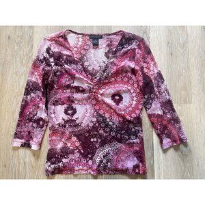 The Limited Vtg Women Top Small Y2K Pink Floral Whimsigoth Sheer Babydoll Fairy